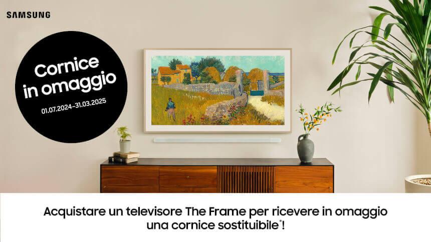 Cornice in omaggio con l'acquisto di un TV SAMSUNG The Frame