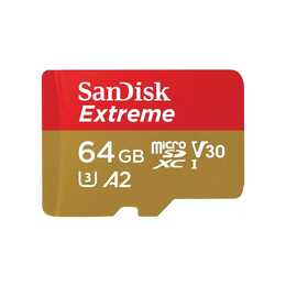 SANDISK MicroSDXC Extreme (Class 10, A2, 64 GB, 160 MB/s)