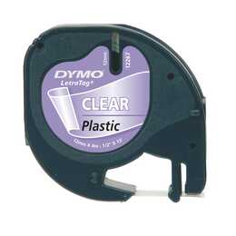 DYMO LetraTag Nastro delle scritture (Nero / Transparente, 12 mm)