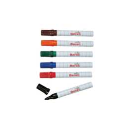 BEREC Whiteboard Marker (Braun, Orange, Schwarz, Grün, Rot, Blau, 6 Stück)