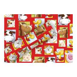 BRAUN + COMPANY Carta regalo My Farm (Rosso, Gatto, Anatra, Cane, Cavallo)