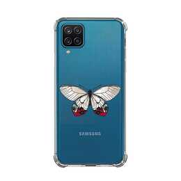 EG Backcover (Galaxy A12, Schmetterling, Transparent)