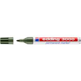 EDDING Marqueur permanent 3000 (Vert olive, 1 pièce)