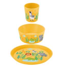 KOZIOL Set de vaisselle pour enfants Connect Africa (Giraf, Crocodile, Lion, Zèbre, Éléphant)