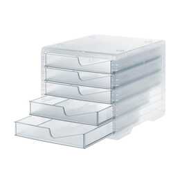 STYRO Büroschubladenbox Light (C4, 27 cm  x 34 cm  x 25.5 cm, Transparent)