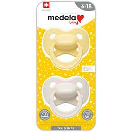 MEDELA Nuggi Duo Original Pastel (Gelb, Beige, 6 M - 18 M)