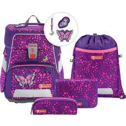 STEP BY STEP Schulranzen Set Space Shine Butterfly Night (20 l, Lila)