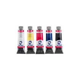 VAN GOGH Couleur acrylique Set (5 x 200 ml, Jaune, Noir, Bleu, Rouge, Blanc)