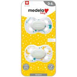 MEDELA Tétines Duo Night & Night (Multicolore, 0 M - 6 M)