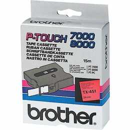 BROTHER TX451 Schriftband (Schwarz / Rot, 24 mm)