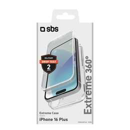 SBS Coque rigide Extreme 360° (iPhone 16 Plus, Transparent)