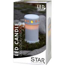 STAR TRADING Outdoor LED-Kerze (Weiss)