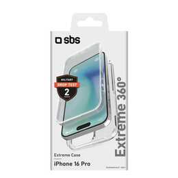 SBS Coque rigide Extreme 360° (iPhone 16 Pro, Transparent)