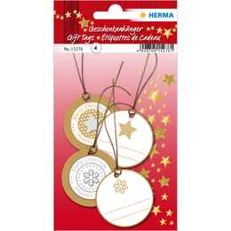 HERMA Geschenkanhänger (4 Stk, Gold, Weihnachten / Advent)