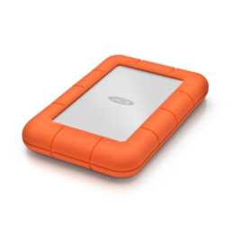 LACIE Rugged Mini (USB Typ-C, 2000 GB, Silber, Orange, Aluminium)