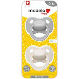 MEDELA Tétines Duo Original Pastel (Beige, Gris, 0 M - 6 M)