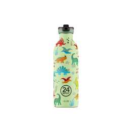 24BOTTLES Gourde enfants Jurassic Friends Urban (0.5 l, Vert, Multicolore)