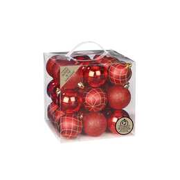 INGES CHRISTMAS DECOR Pallina di Natale (27 pezzo, Oro, Rosso)