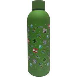 AMSCAN Bottiglia per bambini Minecraft (0.5 l, Lime)