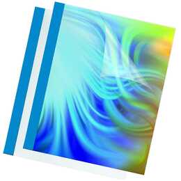 FELLOWES Couverture de reliure thermique (1.5 mm, Transparent, Bleu)