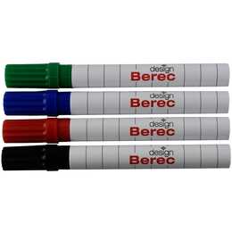 BEREC Marqueur pour tableaux blancs (Noir, Rouge, Bleu, Vert, 4 pièce)