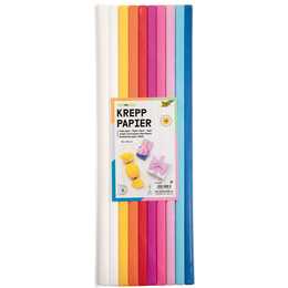 FOLIA Papier crépon Mix 1 (Coloris assortis, Multicolore, 10 pièce)