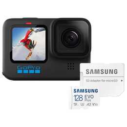 GOPRO HERO 10 + SAMSUNG EVO Plus 128 GB MicroSDXC (5.3K, 4K, 2.7K)