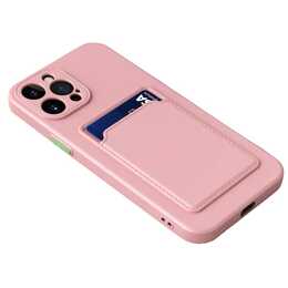 EG Backcover mit Kartenhalter (iPhone 15 Pro, Rosa)