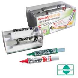 PENTEL Whiteboard Marker Maxiflo (Schwarz, Grün, Rot, Blau, 4 Stück)