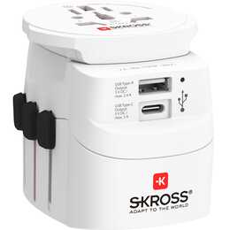 SKROSS Adaptateur de voyage PRO Light (Chine, USA, Suisse, Europe, Japon, Australie, Italie, Brésil, Royaume-Uni / Angleterre, Chine, USA, Europe, Australie)