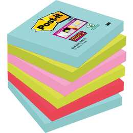 POST-IT Blocchetti memo Super Sticky (6 x 90 foglio, Rosa, Verde fluo, Verde, Rosso, Turchese, Rosa)