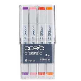 COPIC Marqueur de graphique Classic (Mauve, Orange, Rouge, Rose, 4 pièce)