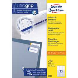 AVERY ZWECKFORM 3421 Ultragrip (25.4 x 70 mm)