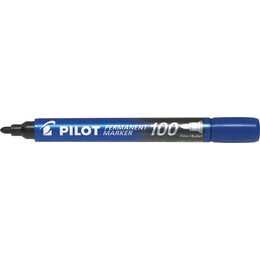 PILOT PEN Pennarello indelebile 100 (Blu, 1 pezzo)