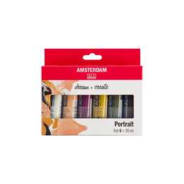 AMSTERDAM Acrylfarbe Portrait Set (6 x 20 ml, Mehrfarbig)