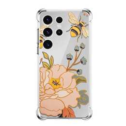 EG Backcover (Galaxy S23 Ultra, Blumen, Orange)