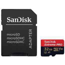 SANDISK MicroSD Extreme Pro (Video Class 30, UHS-I Class 3, 32 GB, 100 MB/s)