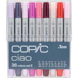 COPIC Pennarello indelebile (Viola, Giallo, Beige, Arancione, Nero, Blu, Verde, Rosso, Rosa, 36 pezzo)