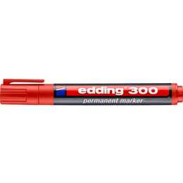 EDDING Marqueur permanent 300 (Rouge, 1 pièce)