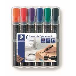 STAEDTLER Marqueur permanent Lumocolor 350 (Multicolore, 6 pièce)