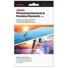 ADOBE Photoshop Elements 2025 + Premier Elements 2025 (Licenza annuale, 36 Mesi, Tedesco)