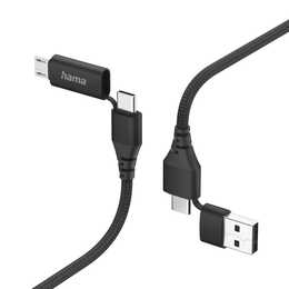 HAMA 4in1 Câble (USB Typ A, USB Type C, 1.5 m)