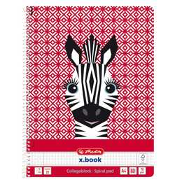 HERLITZ Carnets Cute Zebra (A4, Carreaux)