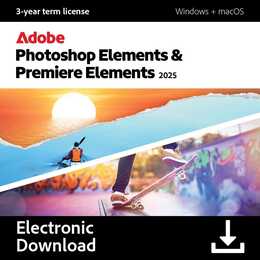 ADOBE Photoshop Elements 2025 + Premier Elements 2025 (Jahreslizenz, 36 Monate, Englisch)