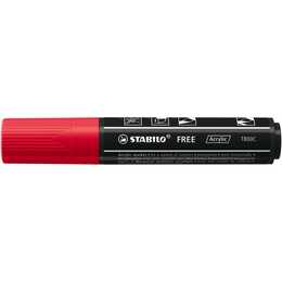 STABILO Pennarello acrilico Free Acrylic T800C (Rosso, 1 pezzo)