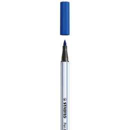 STABILO 68 brush Filzstift (Blau, 1 Stück)