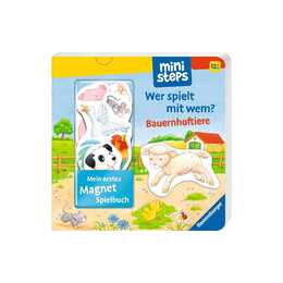 ministeps: Mein erstes Magnetbuch: Wer spielt mit wem? Bauernhoftiere