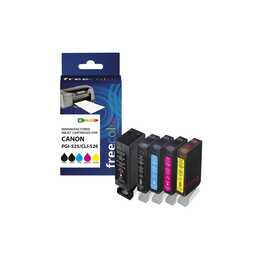 FREECOLOR CLI-525/26 (Jaune, Noir, Magenta, Cyan, Multipack)