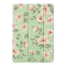 EG Housse pour Apple iPad Pro et iPad air 3 10,5 pouces (2017-2019) - vert - fleurs