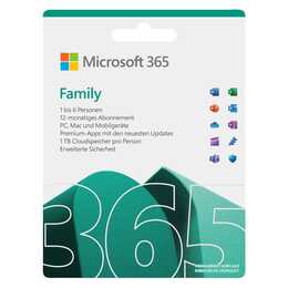 MICROSOFT 365 Family (Licence annuelle, 6x, 12 Mois, Allemand)